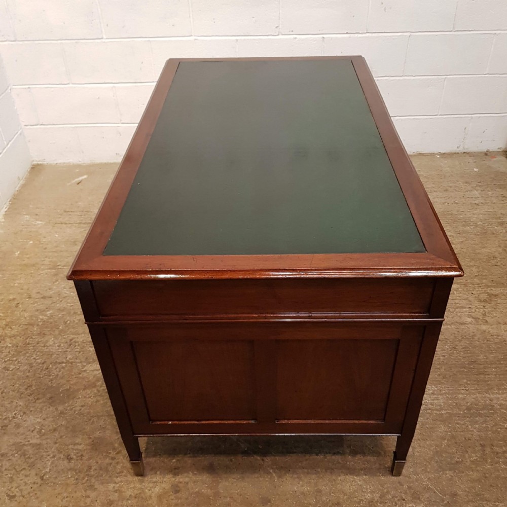 ANTIQUE MAHOGANY TWIN PEDESTAL DESK C1920 View II