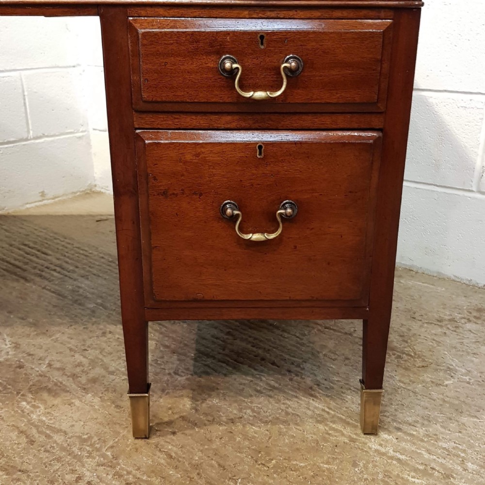 ANTIQUE MAHOGANY TWIN PEDESTAL DESK C1920 View IV