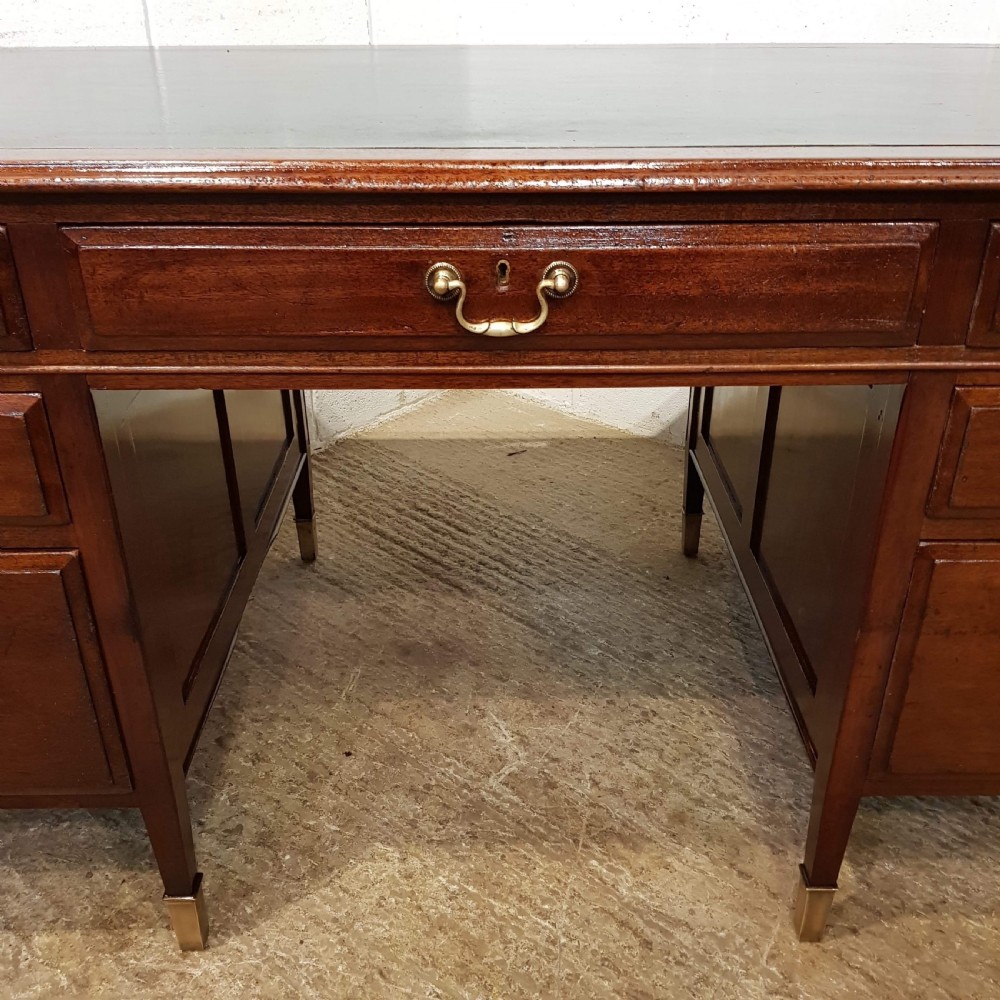 ANTIQUE MAHOGANY TWIN PEDESTAL DESK C1920 View V