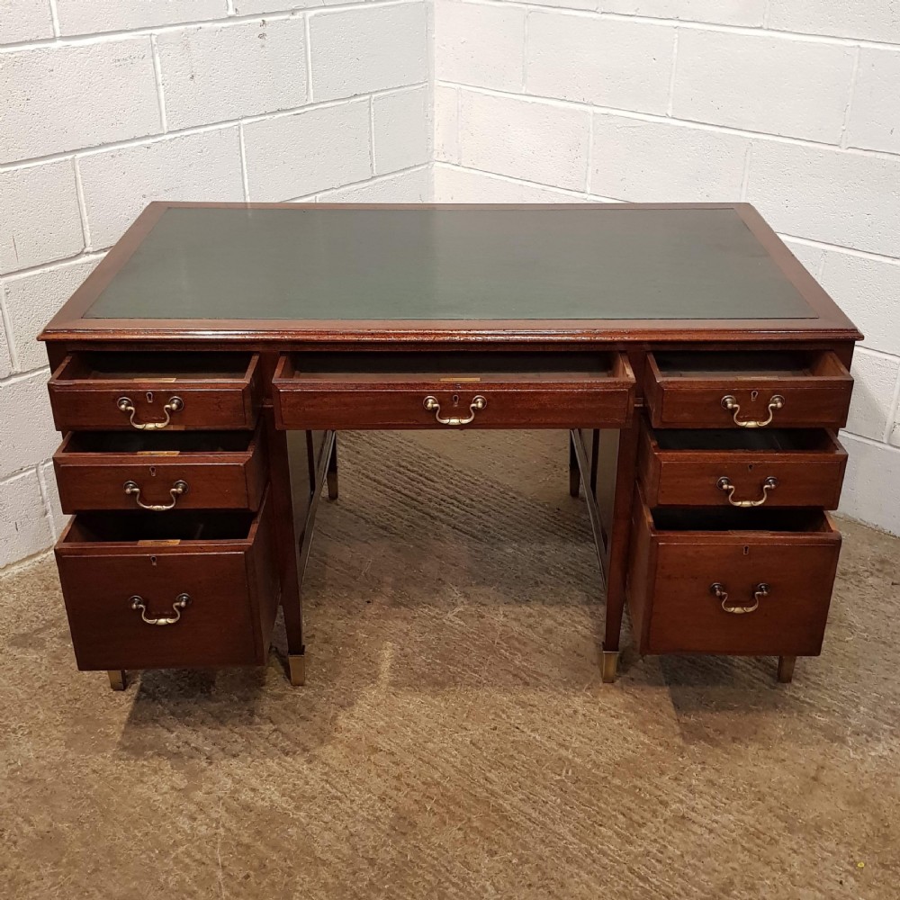 ANTIQUE MAHOGANY TWIN PEDESTAL DESK C1920 View VI