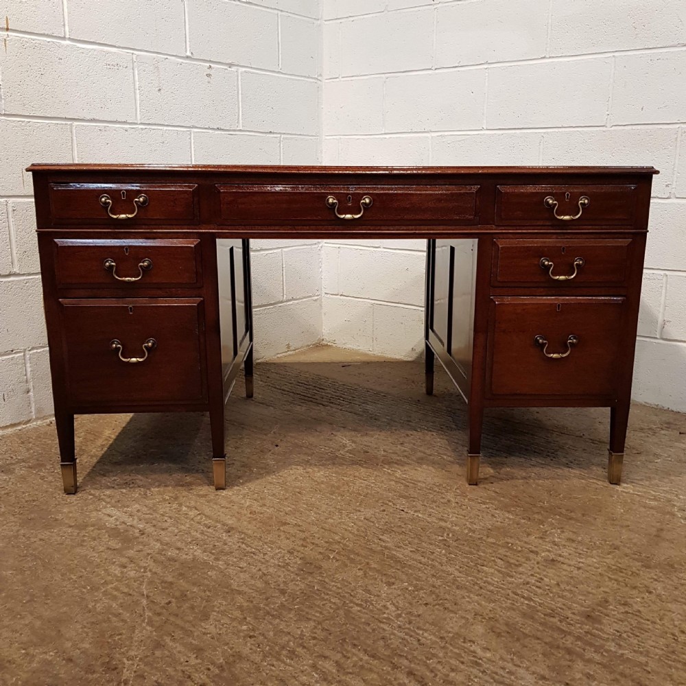 ANTIQUE MAHOGANY TWIN PEDESTAL DESK C1920 View VII