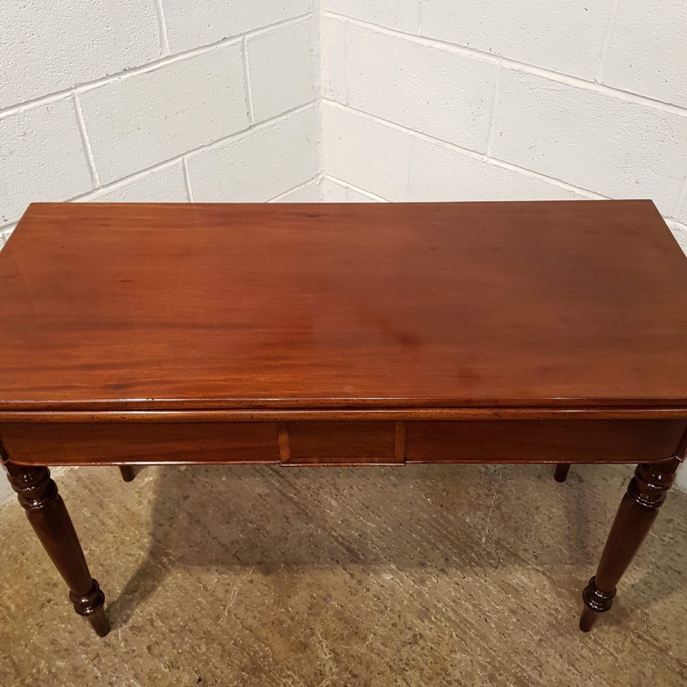 ANTIQUE REGENCY LARGE MAHOGANY D END FOLD OVER TEA DINING TABLE C1820 View III