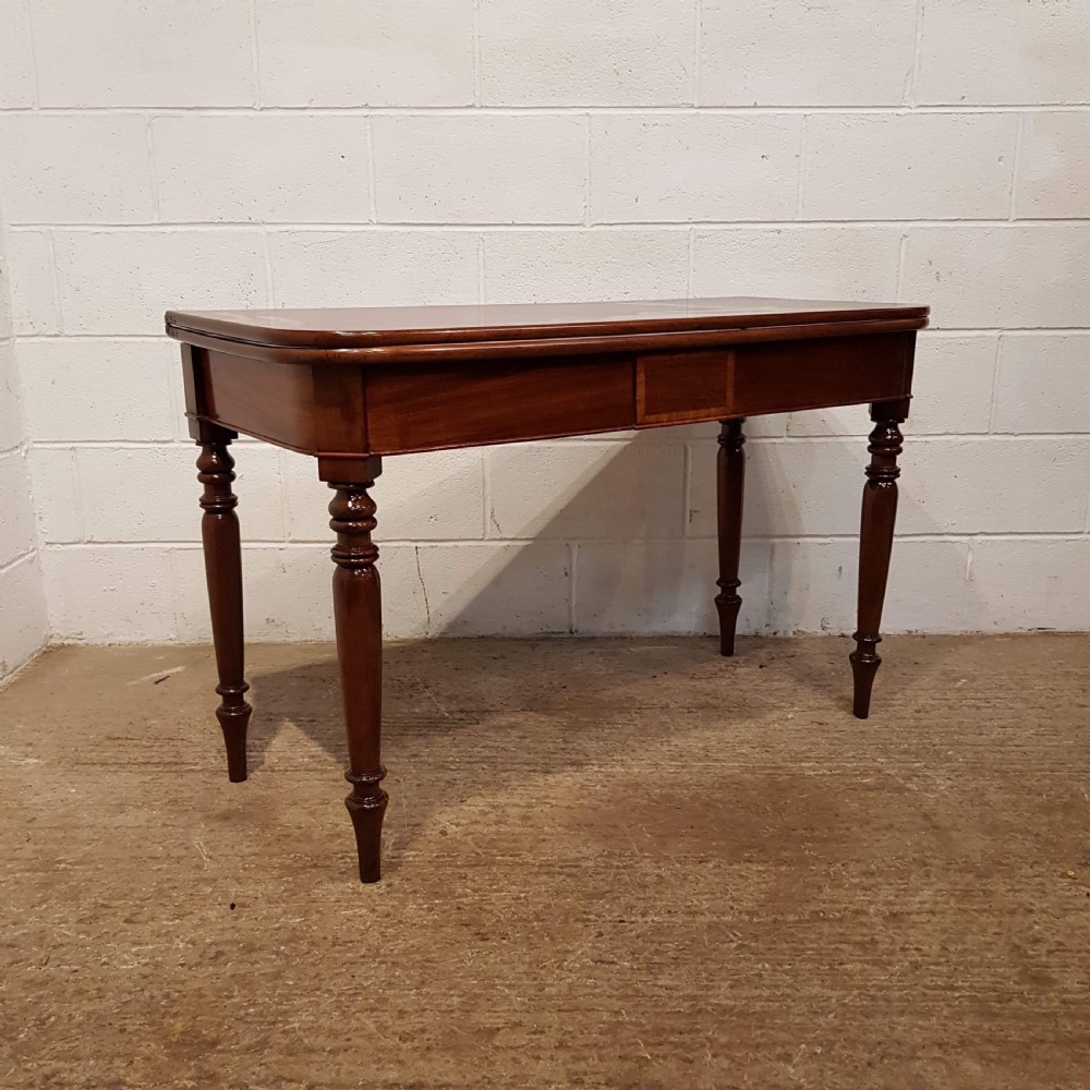 ANTIQUE REGENCY LARGE MAHOGANY D END FOLD OVER TEA DINING TABLE C1820 View VI
