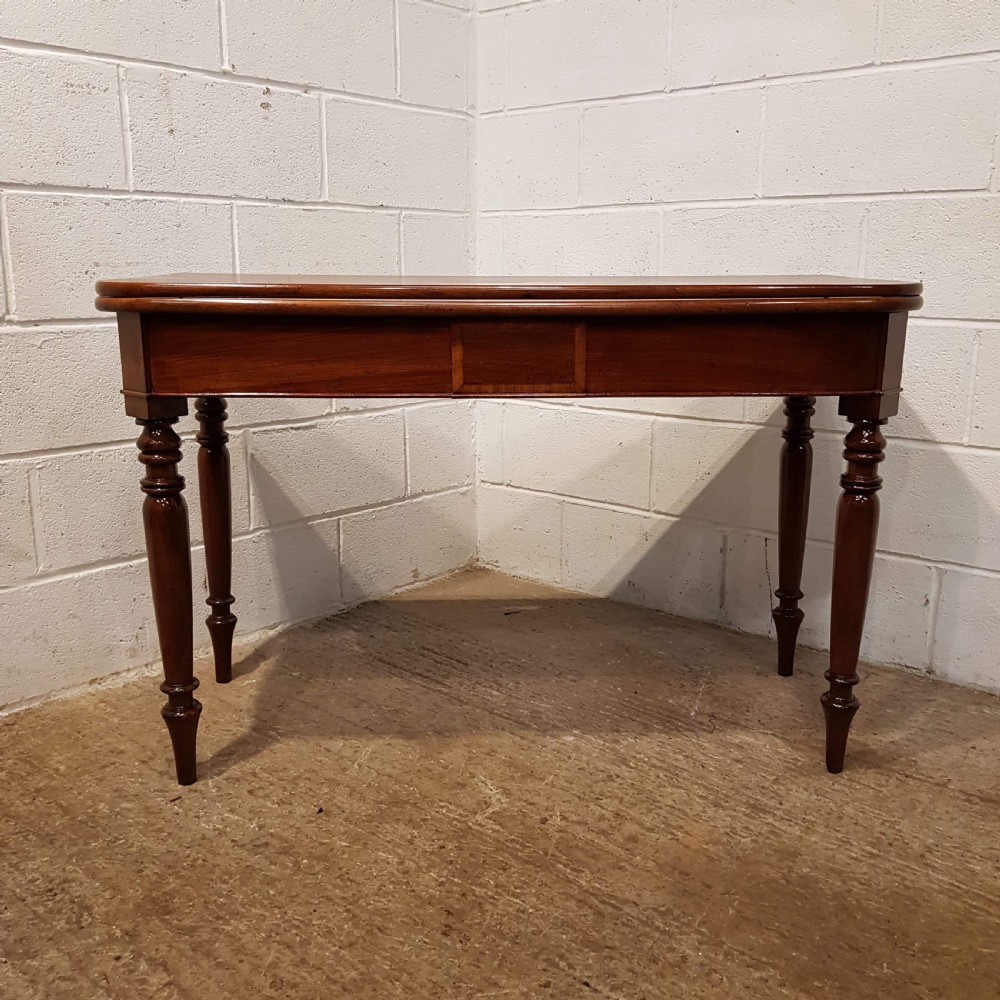 ANTIQUE REGENCY LARGE MAHOGANY D END FOLD OVER TEA DINING TABLE C1820 View VIII