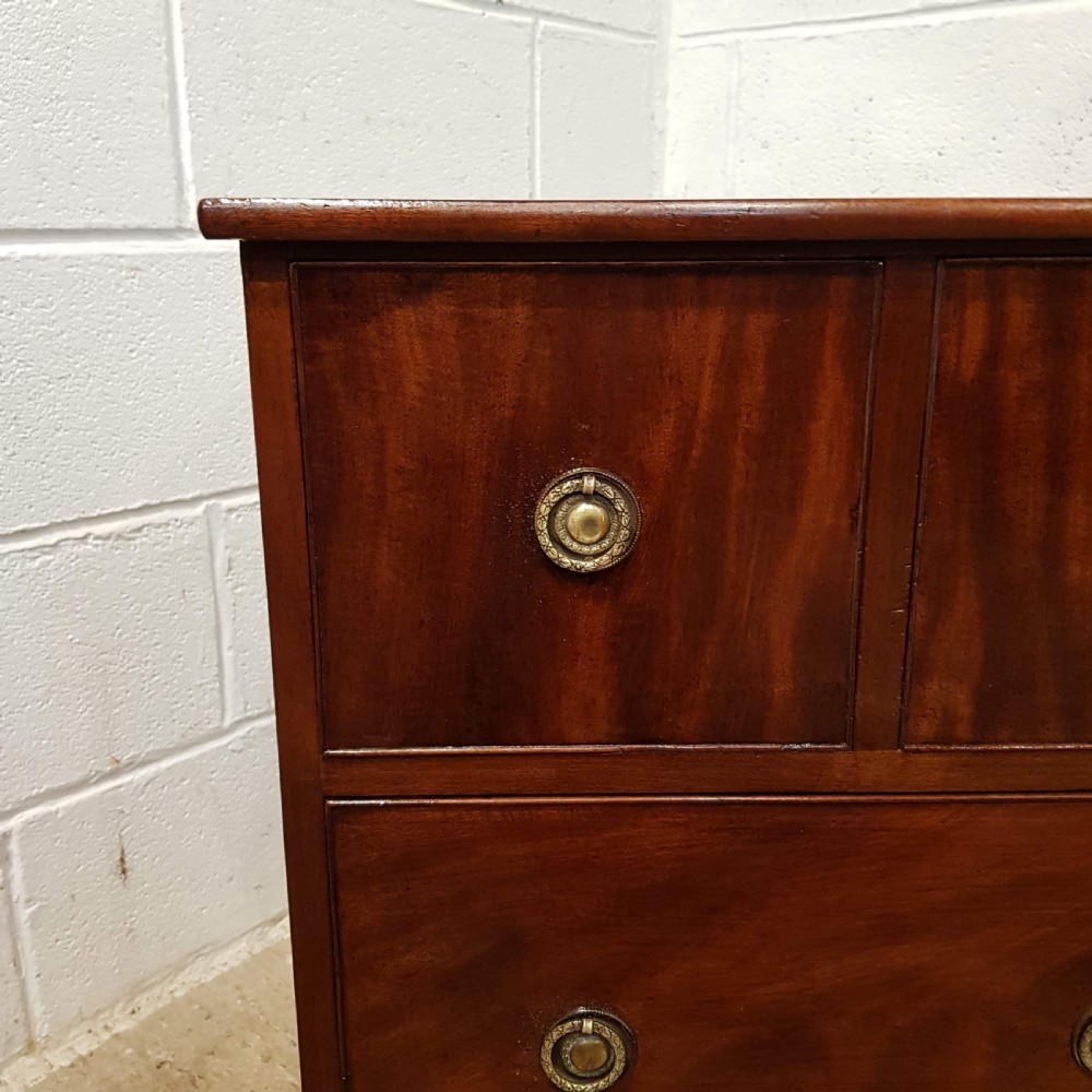 ANTIQUE REGENCY SMALL FLAMED MAHOGANY CHEST OF DRAWERS C1820 View III
