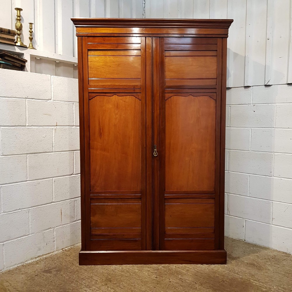 ANTIQUE LATE VICTORIAN MAHOGANY DOUBLE WARDROBE C1890 View VI