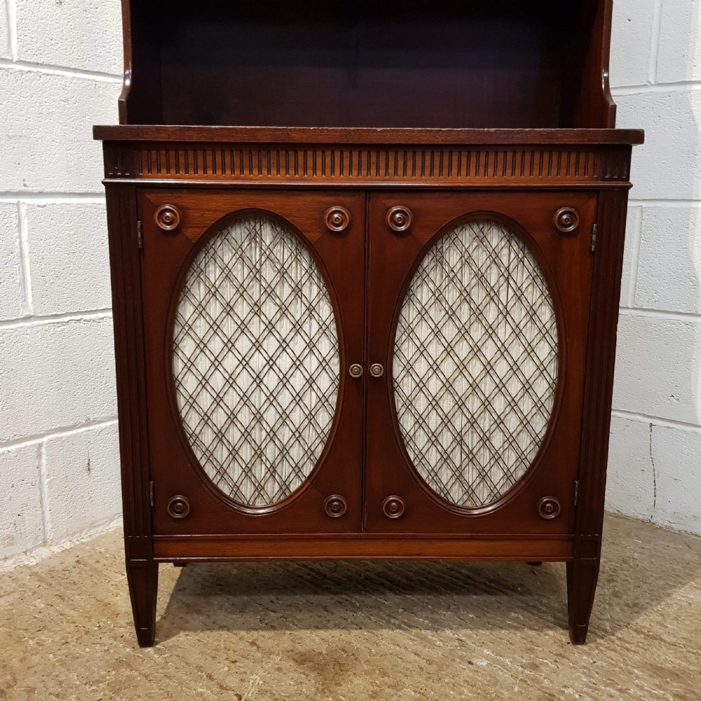 ANTIQUE EDWARDIAN REGENCY MAHOGANY WATERFALL BOOKCASE ON CUPBOARD C1900 View VIII