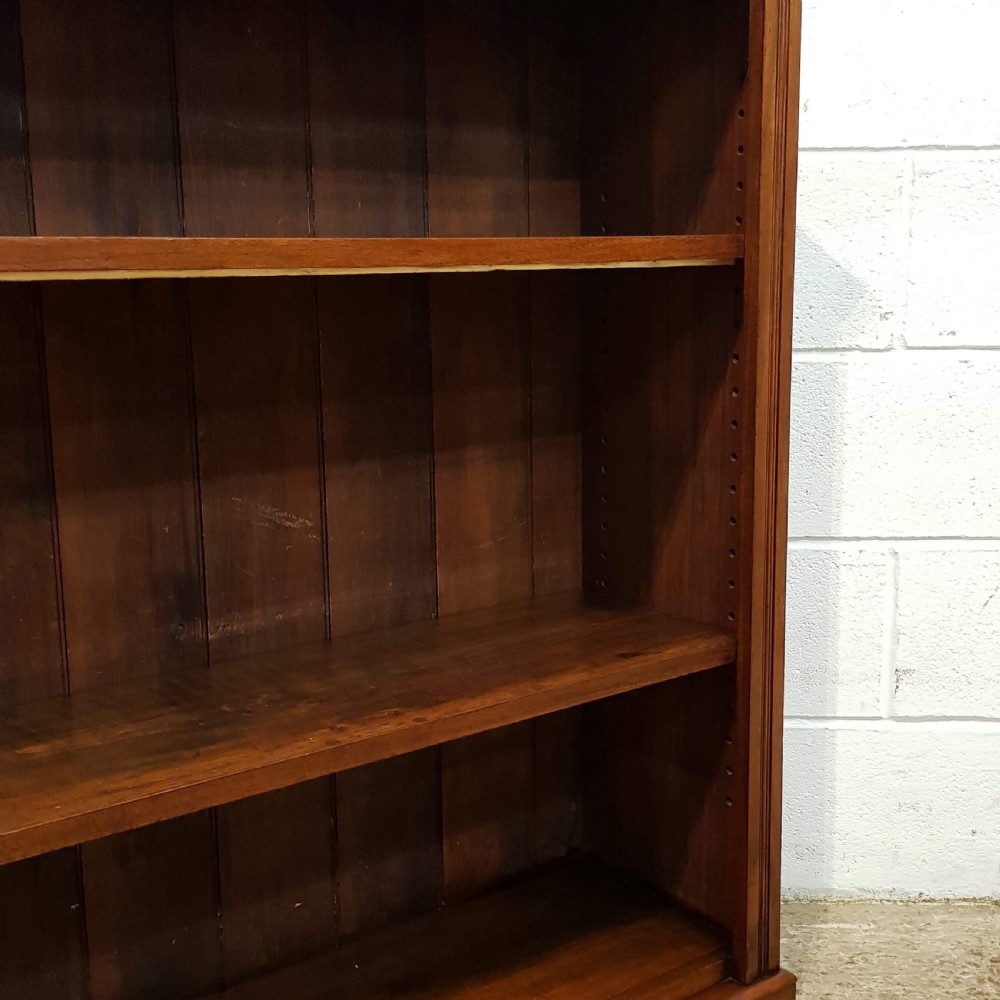 ANTIQUE LATE VICTORIAN WALNUT OPEN BOOKCASE C1890 View III