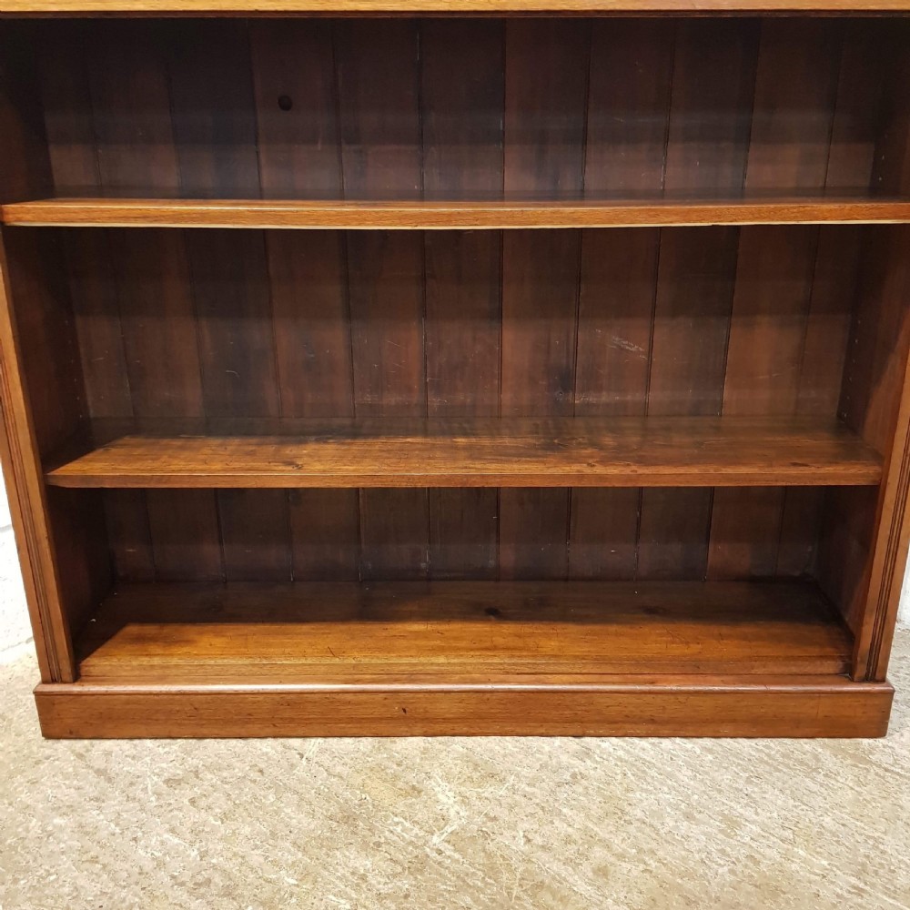 ANTIQUE LATE VICTORIAN WALNUT OPEN BOOKCASE C1890 View VI