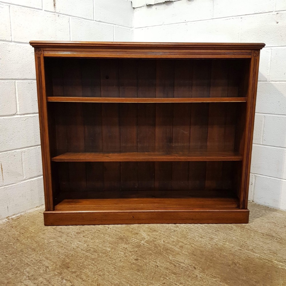 ANTIQUE LATE VICTORIAN WALNUT OPEN BOOKCASE C1890 View VII