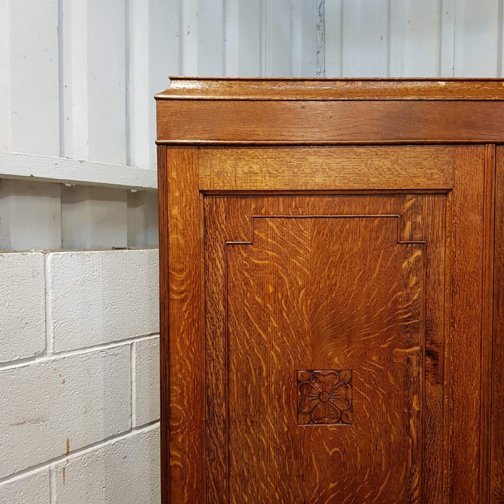 ANTIQUE ARTS & CRAFTS OAK DOUBLE WARDROBE C1890 View VII