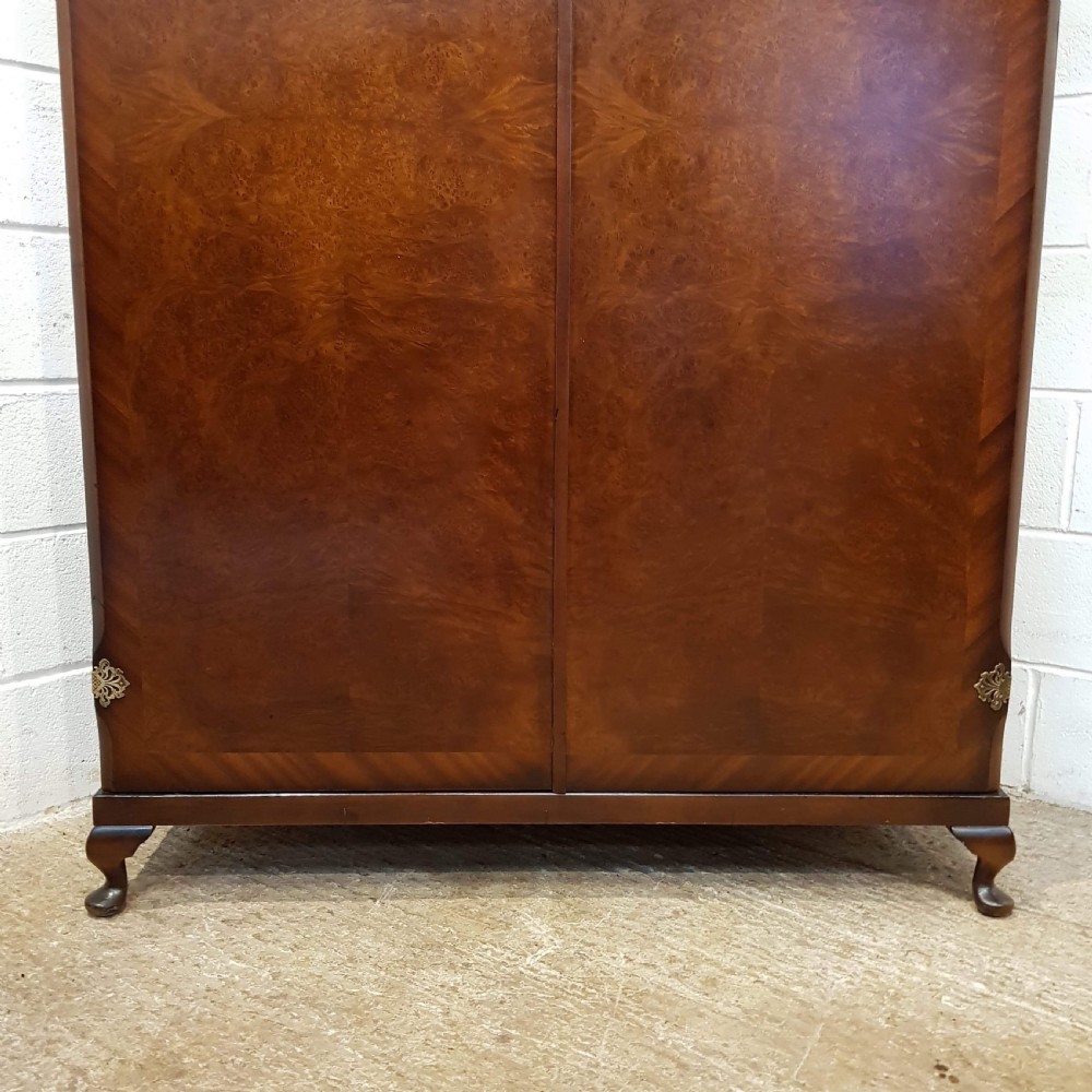 ANTIQUE BURR WALNUT DOUBLE WARDROBE C1920 View VII