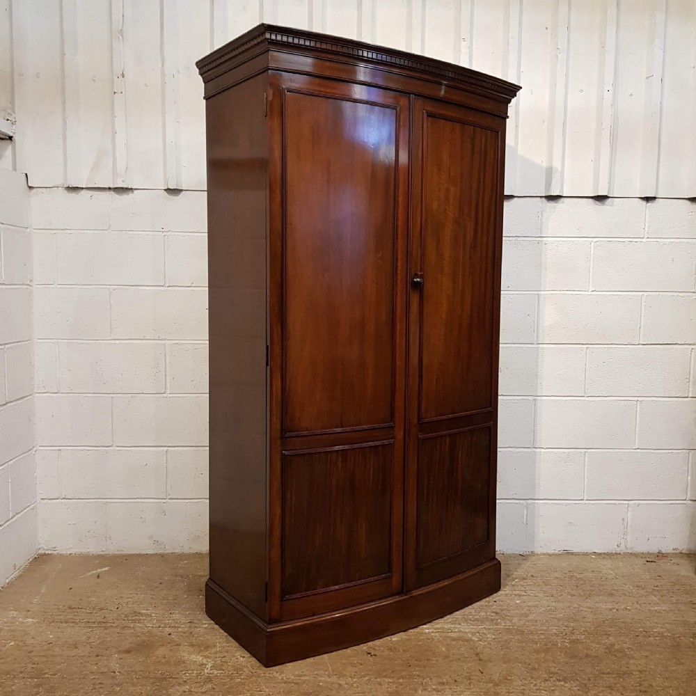 ANTIQUE EDWARDIAN MAHOGANY BOW FRONT WARDROBE C1900 View V