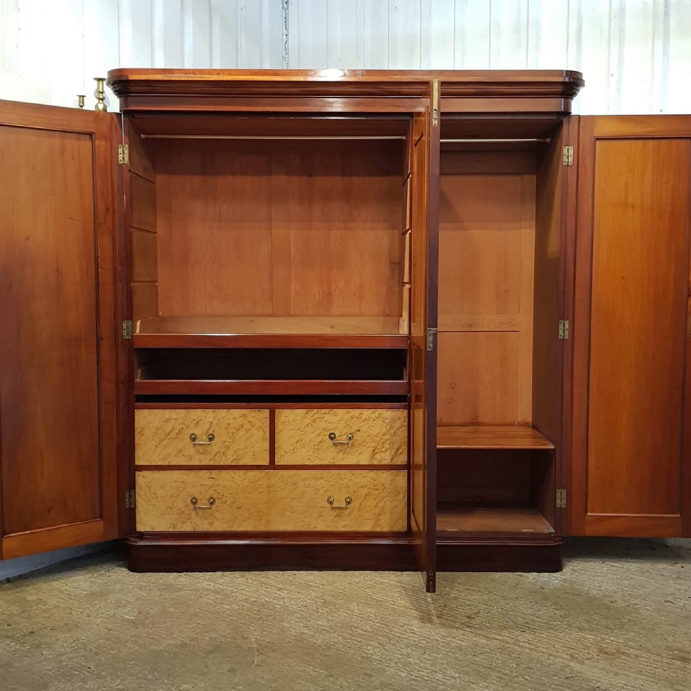 ANTIQUE VICTORIAN MAHOGANY TRIPLE WARDROBE C1880 View III