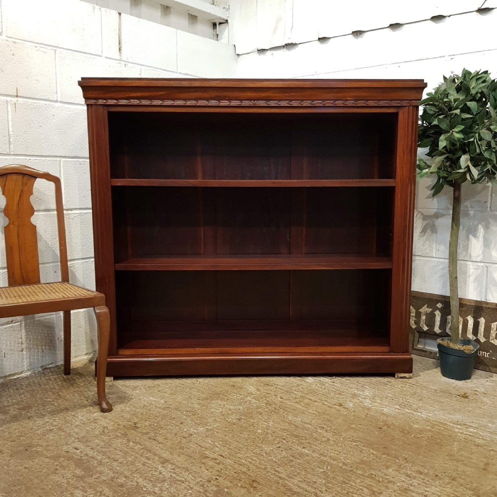 ANTIQUE VICTORIAN MAHOGANY OPEN BOOKCASE C1880