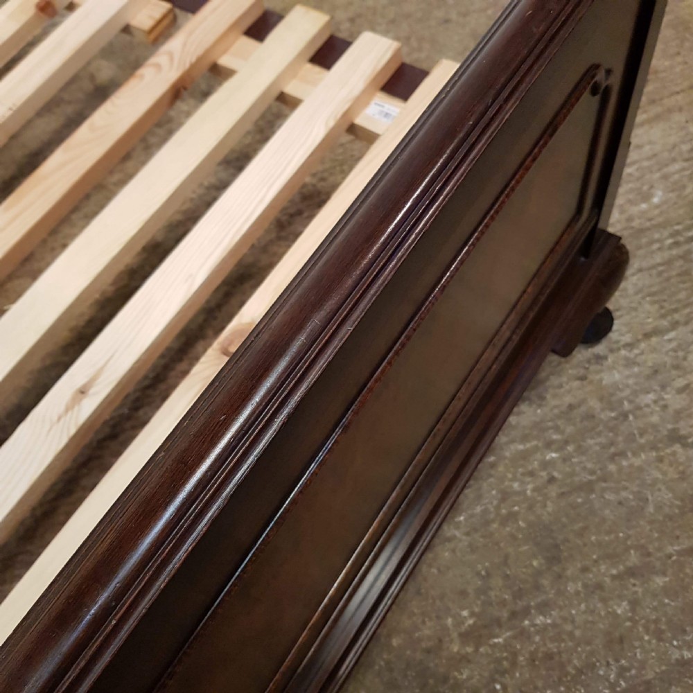 ANTIQUE EDWARDIAN MAHOGANY DOUBLE BED BY WARING & GILLOWS C1900 View III
