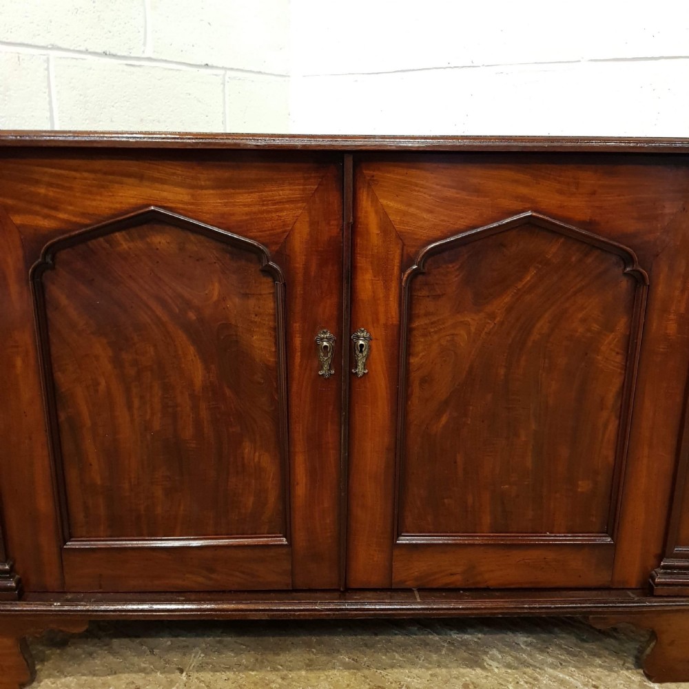 ANTIQUE WILLIAM 1V MAHOGANY LOW CUPBOARD PRESS C1830 View III