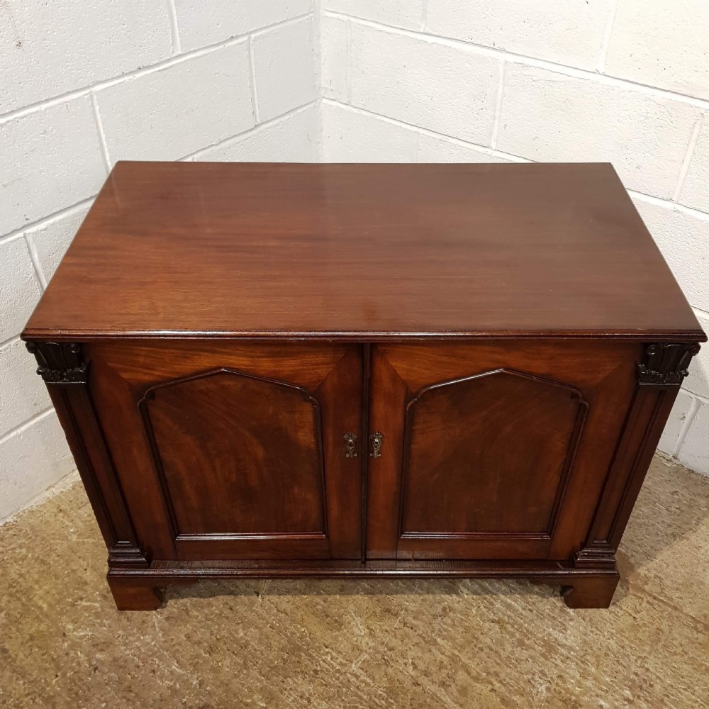 ANTIQUE WILLIAM 1V MAHOGANY LOW CUPBOARD PRESS C1830 View V