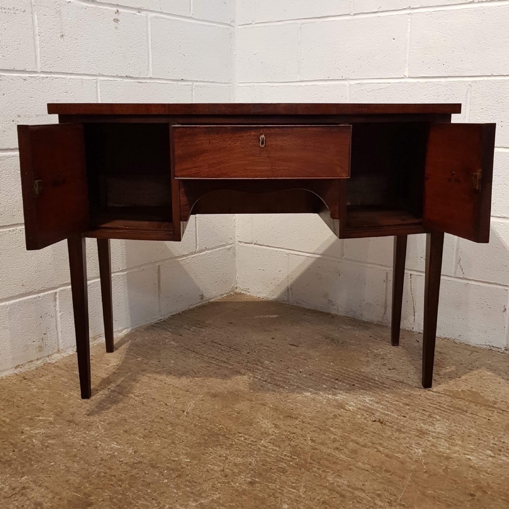 ANTIQUE SMALL REGENCY MAHOGANY BOW FRONT SIDEBOARD C1820 View V