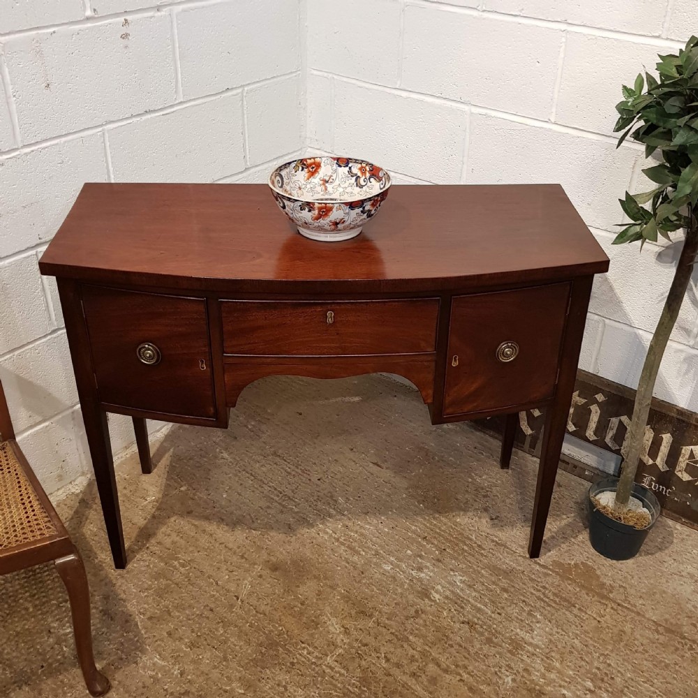 ANTIQUE SMALL REGENCY MAHOGANY BOW FRONT SIDEBOARD C1820 View VI