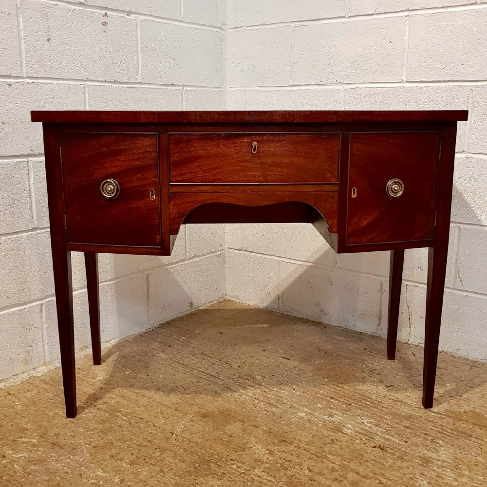 ANTIQUE SMALL REGENCY MAHOGANY BOW FRONT SIDEBOARD C1820 View VIII