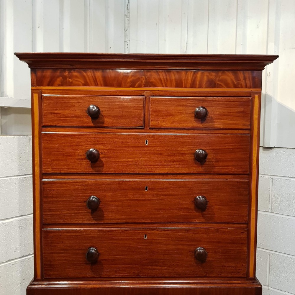 ANTIQUE LATE REGENCY MAHOGANY CHEST ON CHEST C1820 View II