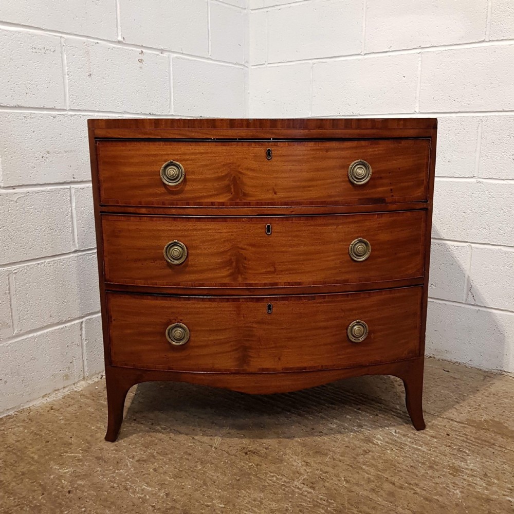 ANTIQUE REGENCY MAHOGANY BOW FRONT CHEST OF DRAWERS C1820 View VIII