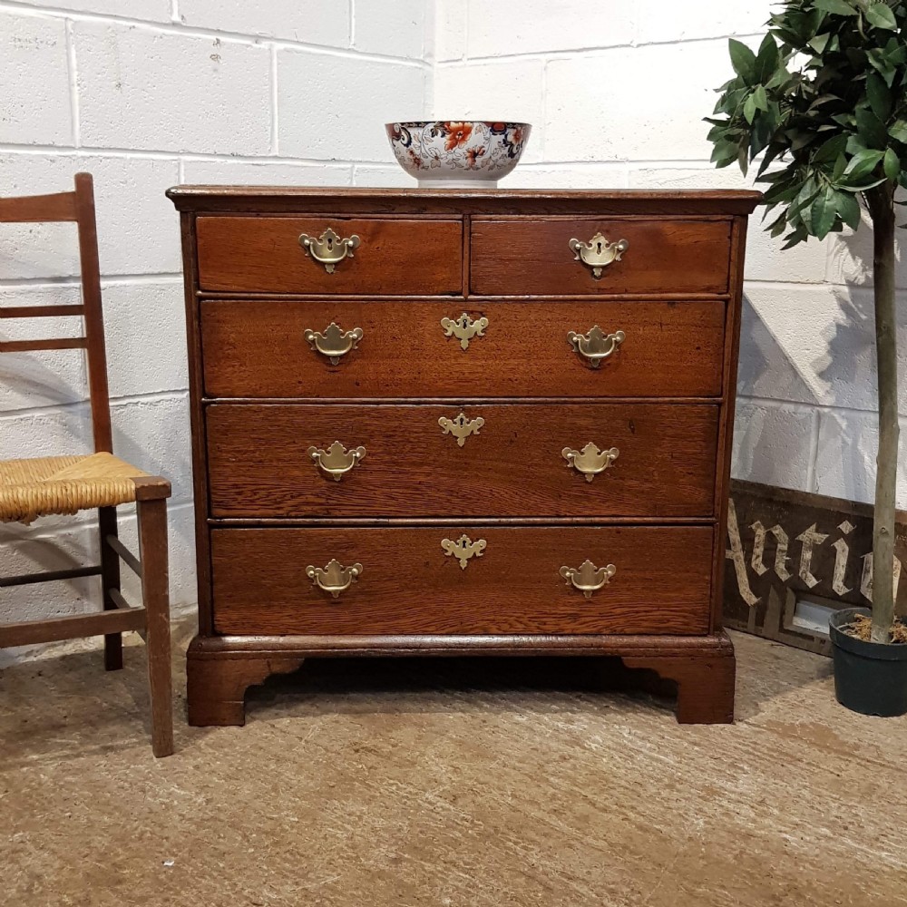 ANTIQUE 18TH CENTURY PERIOD OAK CHEST OF DRAWERS C1770