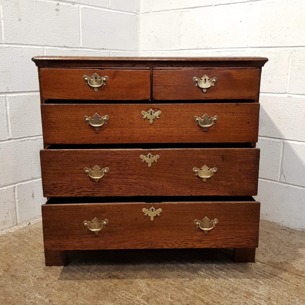 ANTIQUE 18TH CENTURY PERIOD OAK CHEST OF DRAWERS C1770 View III