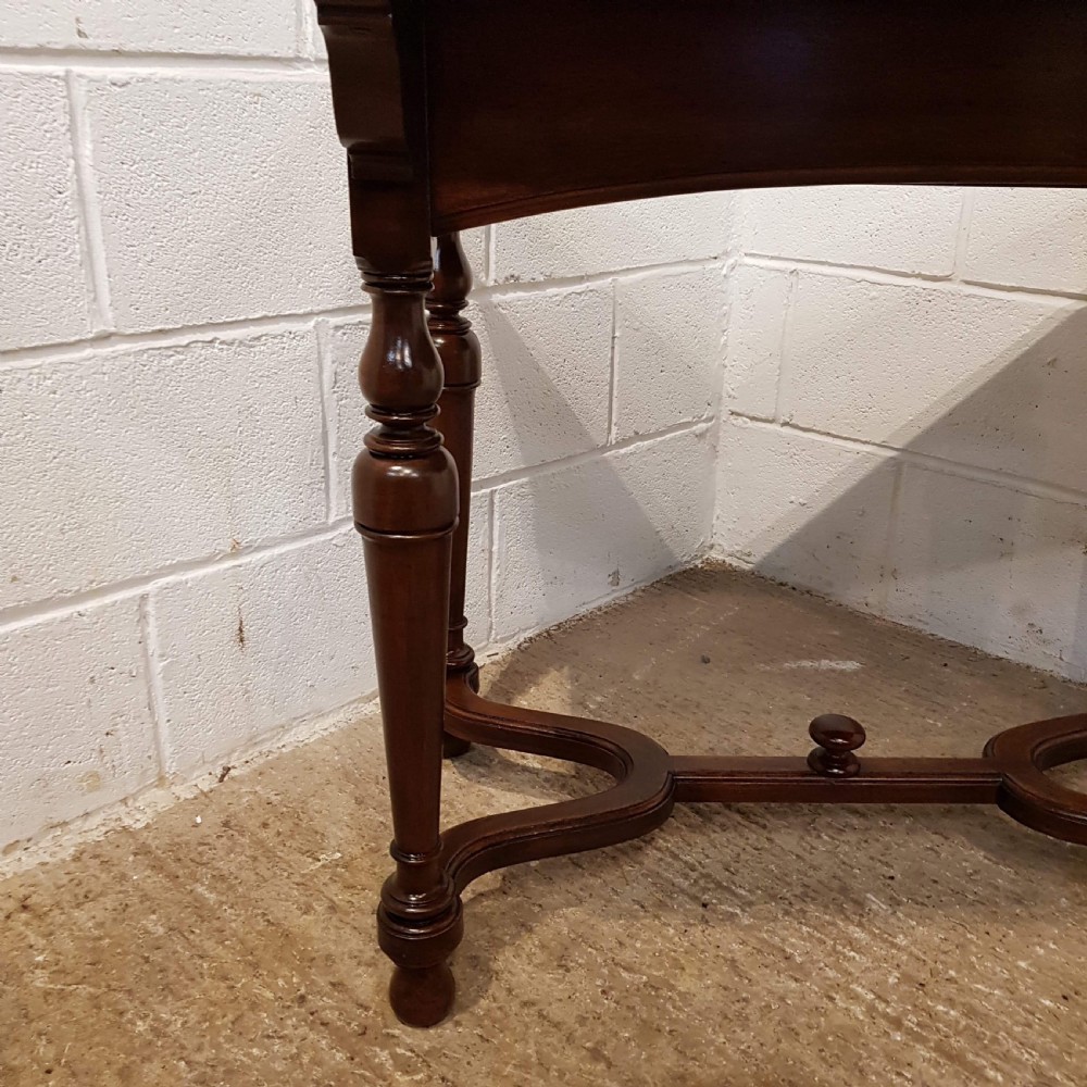 ANTIQUE LATE VICTORIAN MAHOGANY SIDE WRITING TABLE C1890 View VI