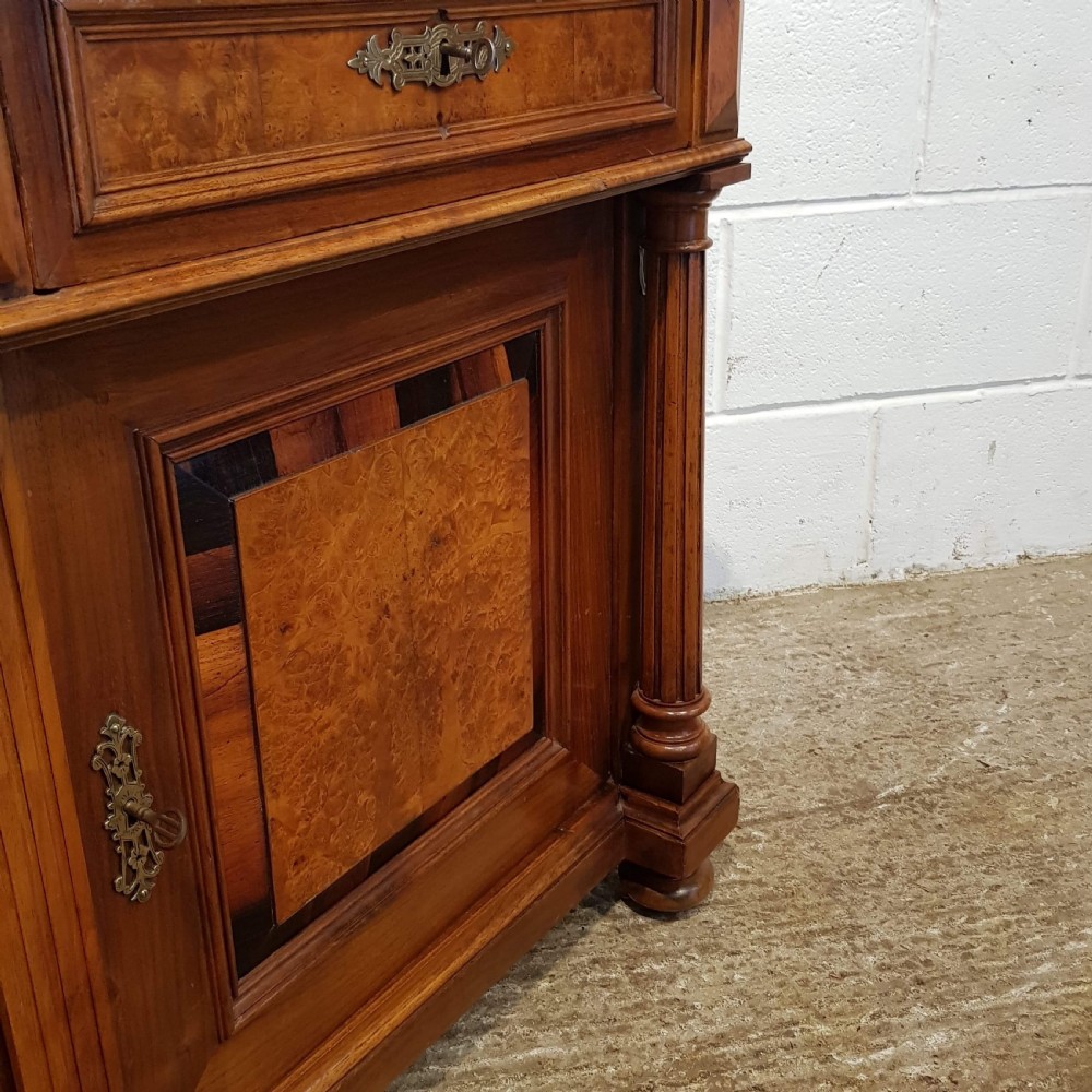 ANTIQUE LATE 19TH CENTURY FLEMISH BURR WALNUT & COROMANDEL LOW CABINET C1890 View VIII
