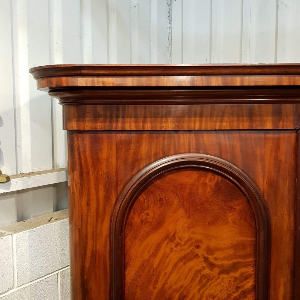 ANTIQUE VICTORIAN FLAMED MAHOGANY DOUBLE WARDROBE C1880 View V