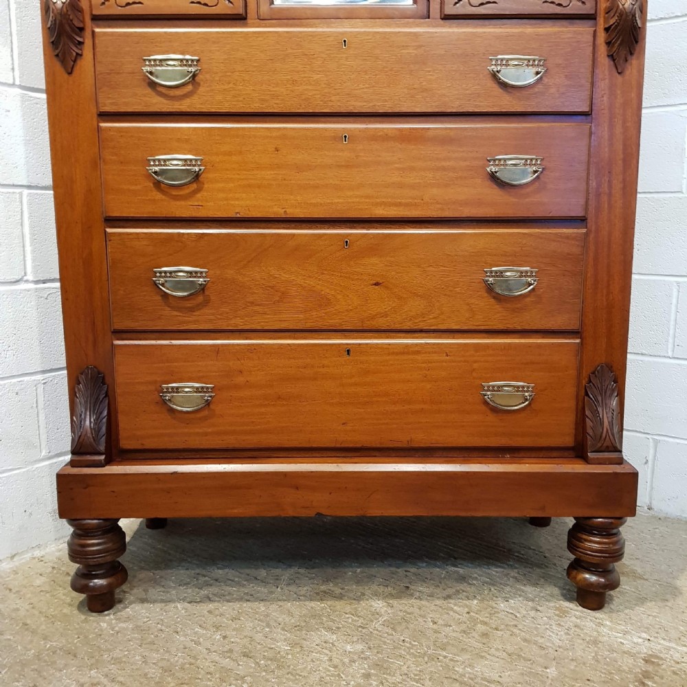 SUPERB ANTIQUE LARGE VICTORIAN MAHOGANY SCOTCH CHEST OF DRAWERS C1880 View VI