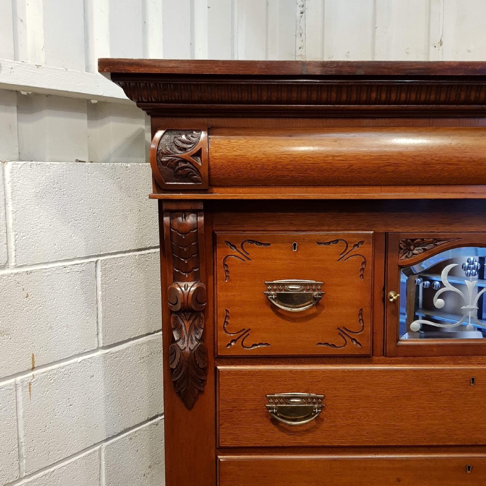 SUPERB ANTIQUE LARGE VICTORIAN MAHOGANY SCOTCH CHEST OF DRAWERS C1880 View IX