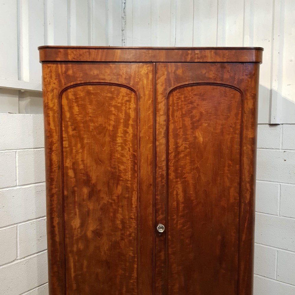 ANTIQUE VICTORIAN FLAMED MAHOGANY DOUBLE WARDROBE C1880 View III