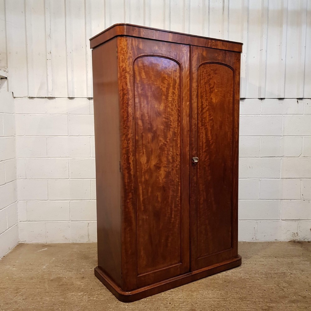 ANTIQUE VICTORIAN FLAMED MAHOGANY DOUBLE WARDROBE C1880 View IV
