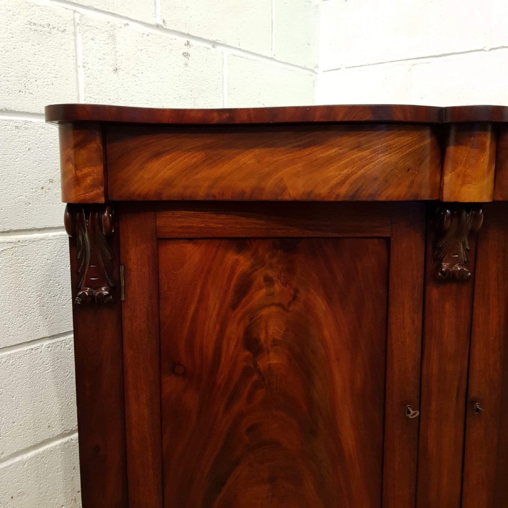 ANTIQUE VICTORIAN MAHOGANY SERPENTINE SHAPED CHIFFONIER C1880 View IV