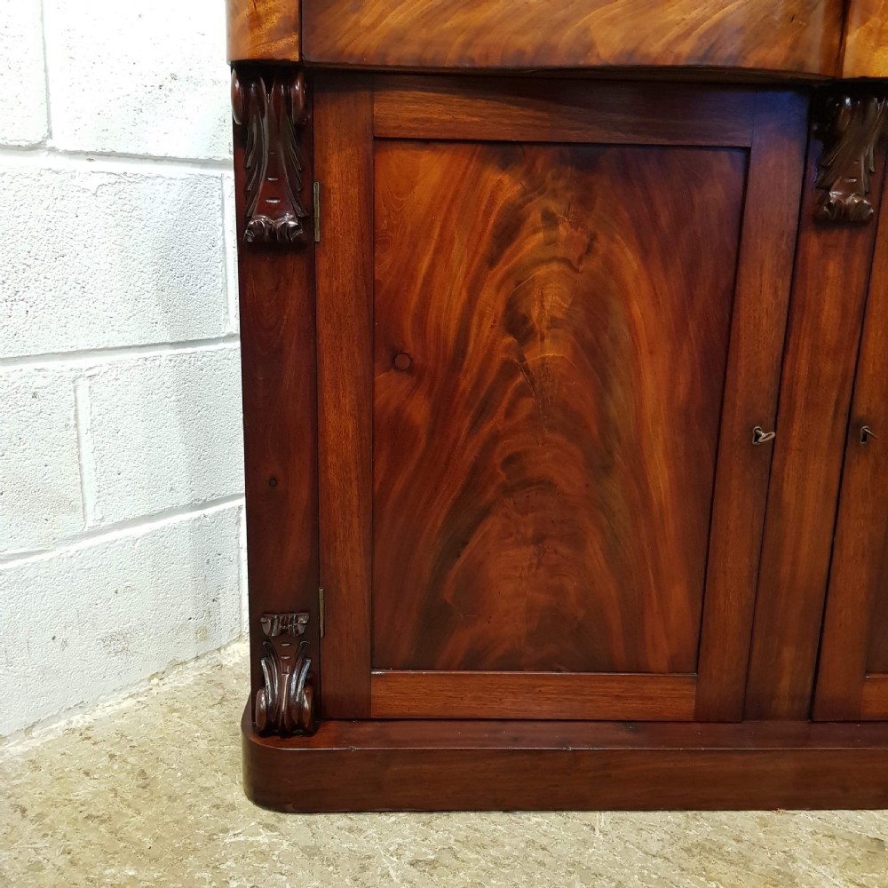ANTIQUE VICTORIAN MAHOGANY SERPENTINE SHAPED CHIFFONIER C1880 View VI