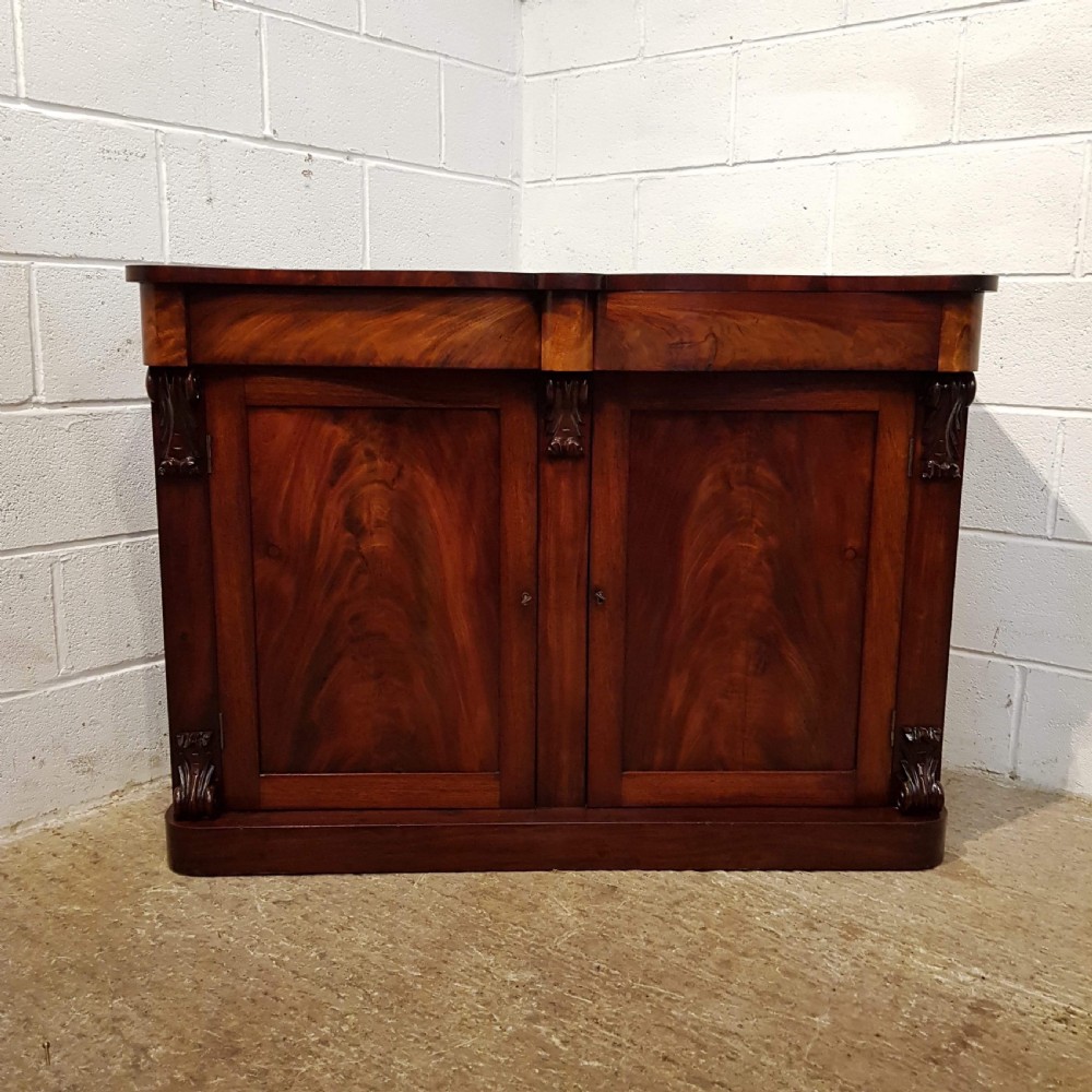 ANTIQUE VICTORIAN MAHOGANY SERPENTINE SHAPED CHIFFONIER C1880 View VII