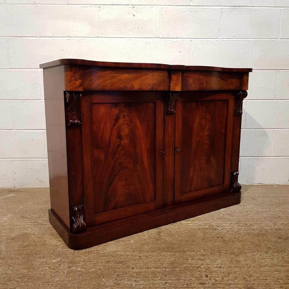 ANTIQUE VICTORIAN MAHOGANY SERPENTINE SHAPED CHIFFONIER C1880 View VIII