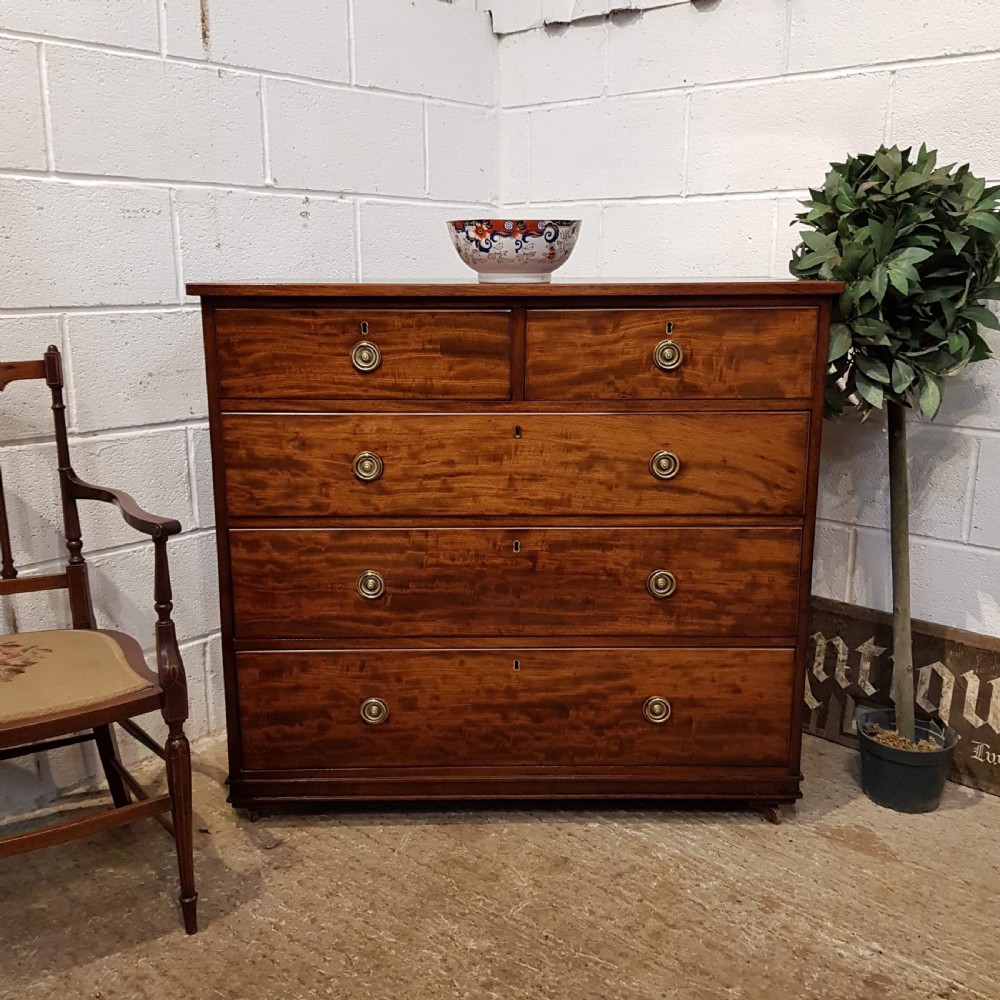 ANTIQUE REGENCY MAHOGANY CHEST OF DRAWERS C1820