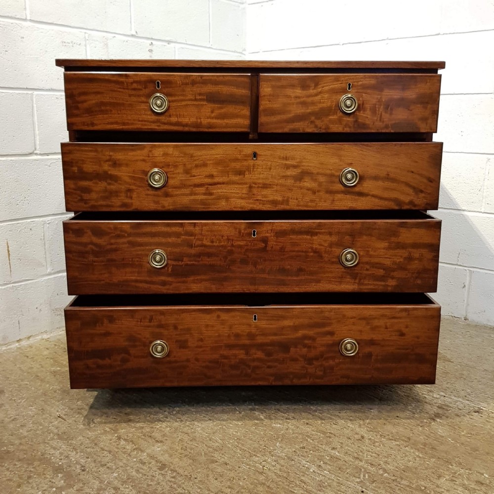 ANTIQUE REGENCY MAHOGANY CHEST OF DRAWERS C1820 View V