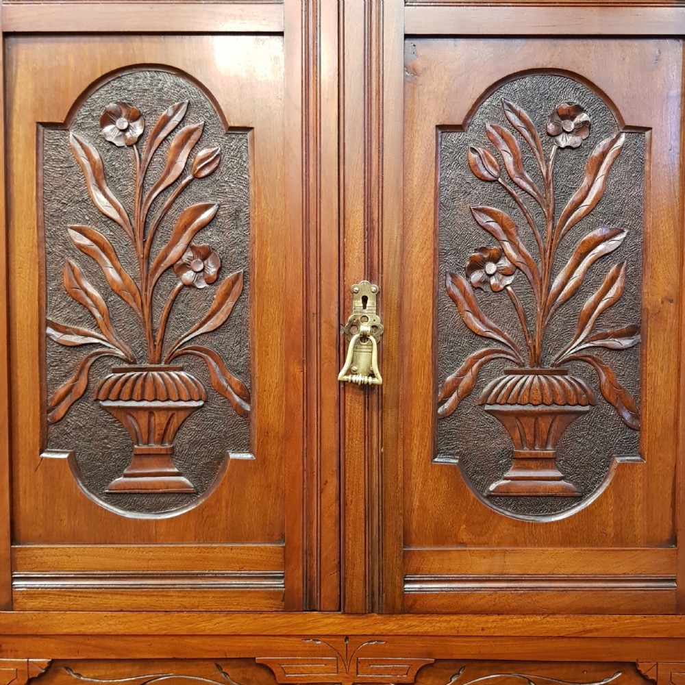 ANTIQUE LATE VICTORIAN WALNUT COMBINATION WARDROBE C1890 View IV