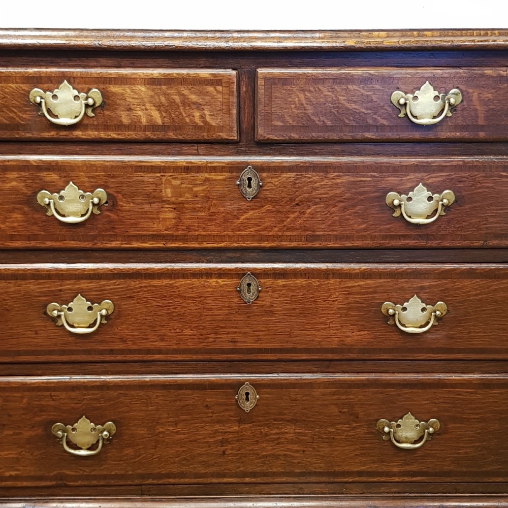 ANTIQUE GEORGIAN PERIOD OAK DWARF CHEST OF DRAWERS C1780 View VI