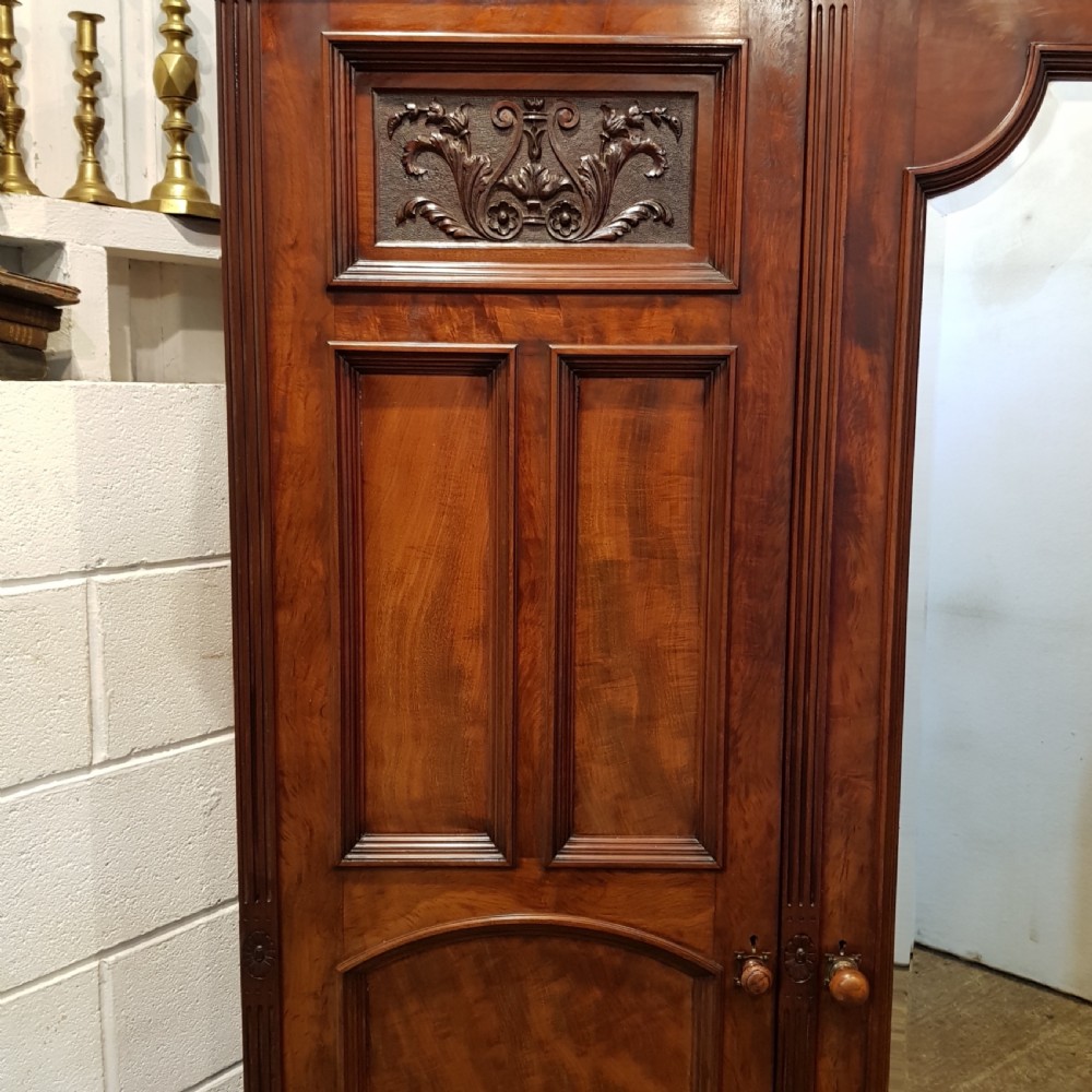 ANTIQUE VICTORIAN MAHOGANY TRIOLE WARDROBE C1880 View IV