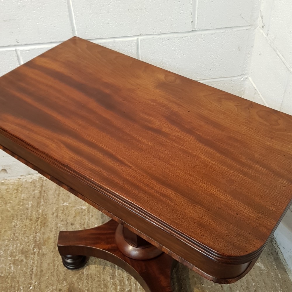 ANTIQUE WILLIAM 1V MAHOGANY FOLD OVER TEA TABLR C1830 View II