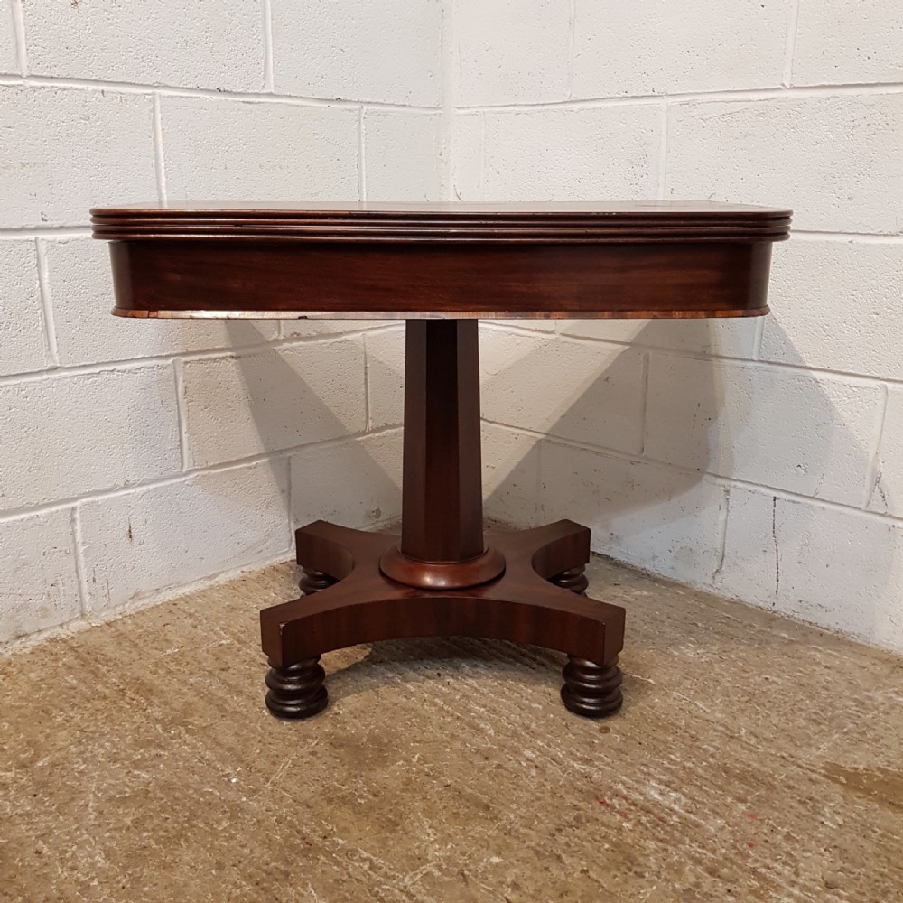 ANTIQUE WILLIAM 1V MAHOGANY FOLD OVER TEA TABLR C1830 View V