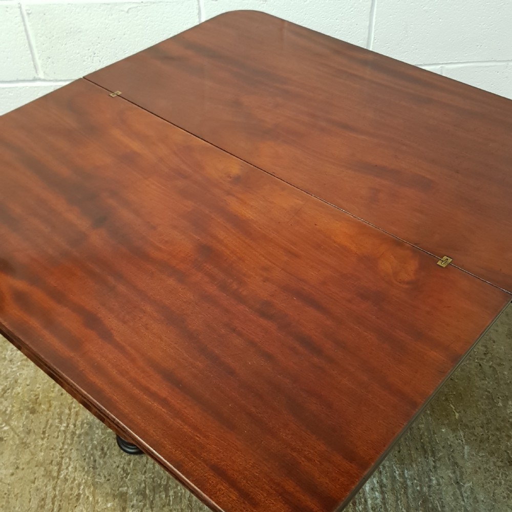 ANTIQUE WILLIAM 1V MAHOGANY FOLD OVER TEA TABLR C1830 View VII