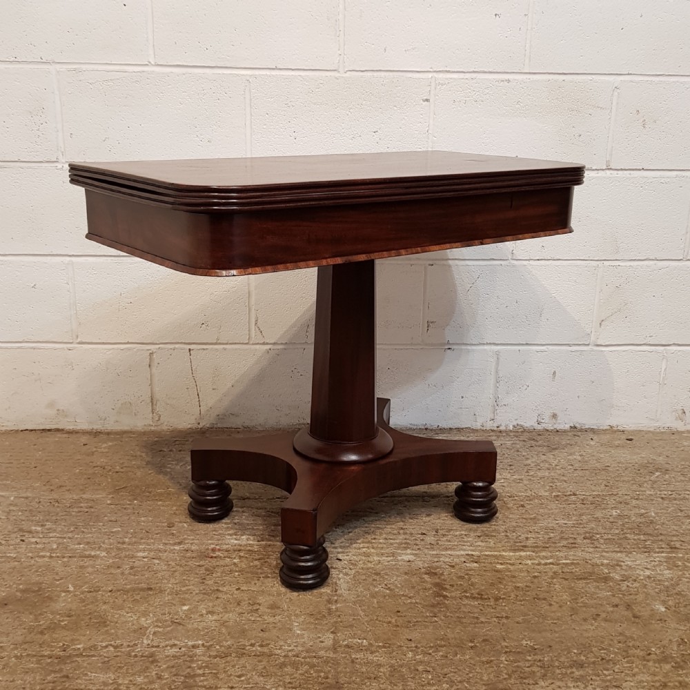 ANTIQUE WILLIAM 1V MAHOGANY FOLD OVER TEA TABLR C1830 View VIII