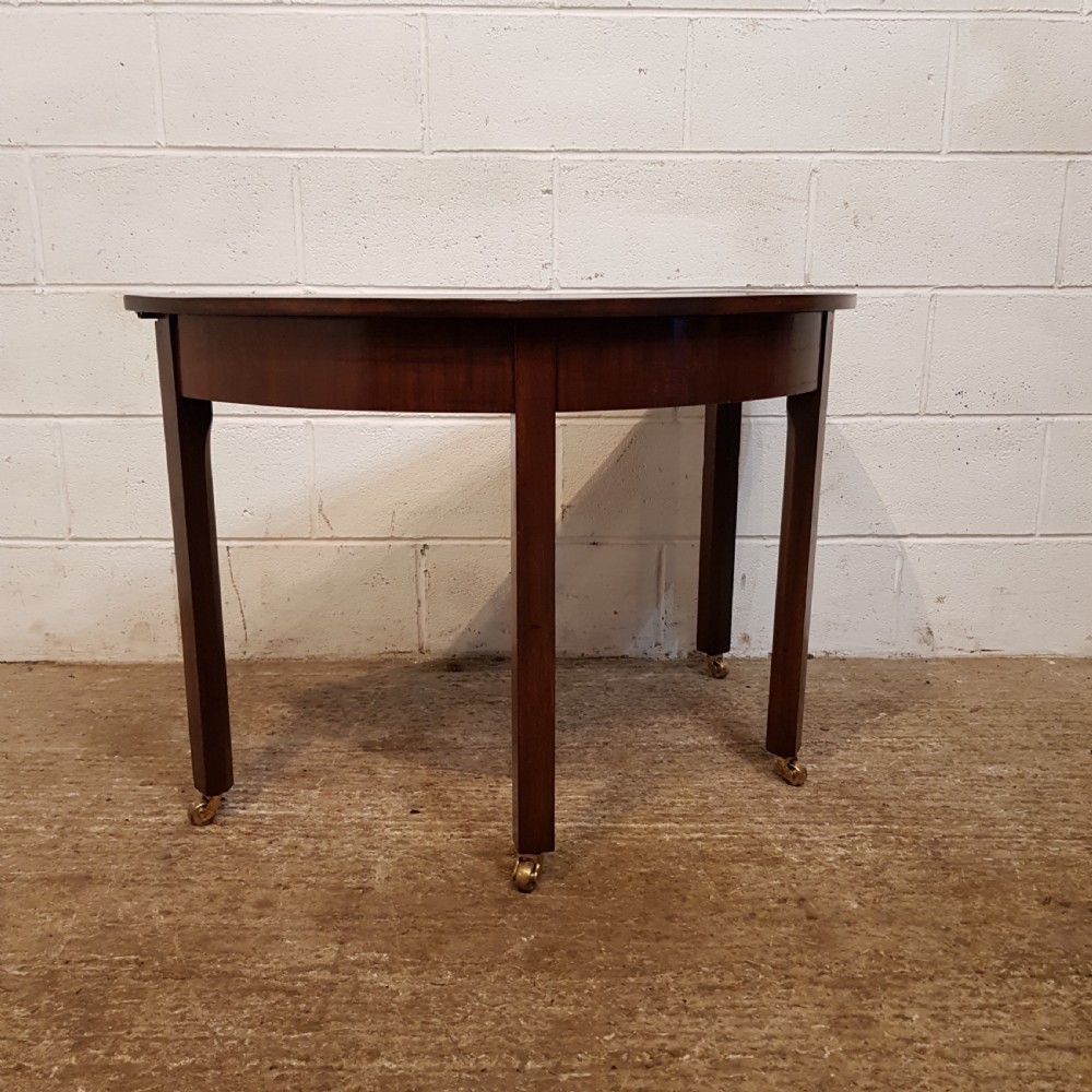 SNTIQUE PAIR REGENCY MAHOGANY DEMI LUNE SIDE TABLED C1820 View IV
